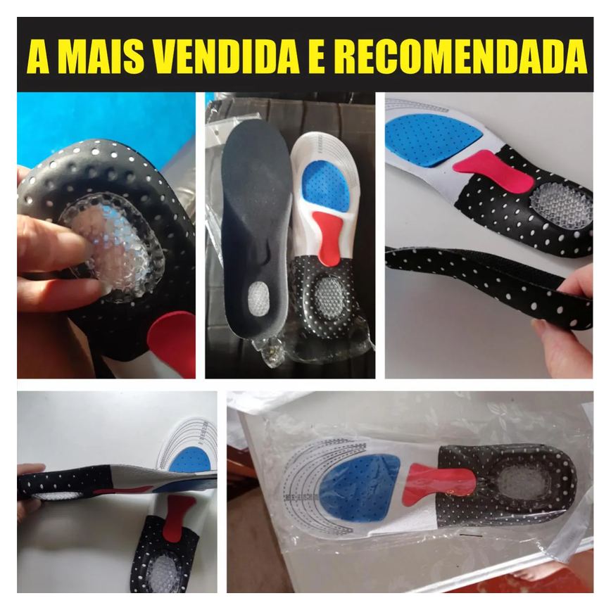 Palmilha Anatômica Anti Dor Tratamento Fascite Plantar e Esporão Original 1par 35a40