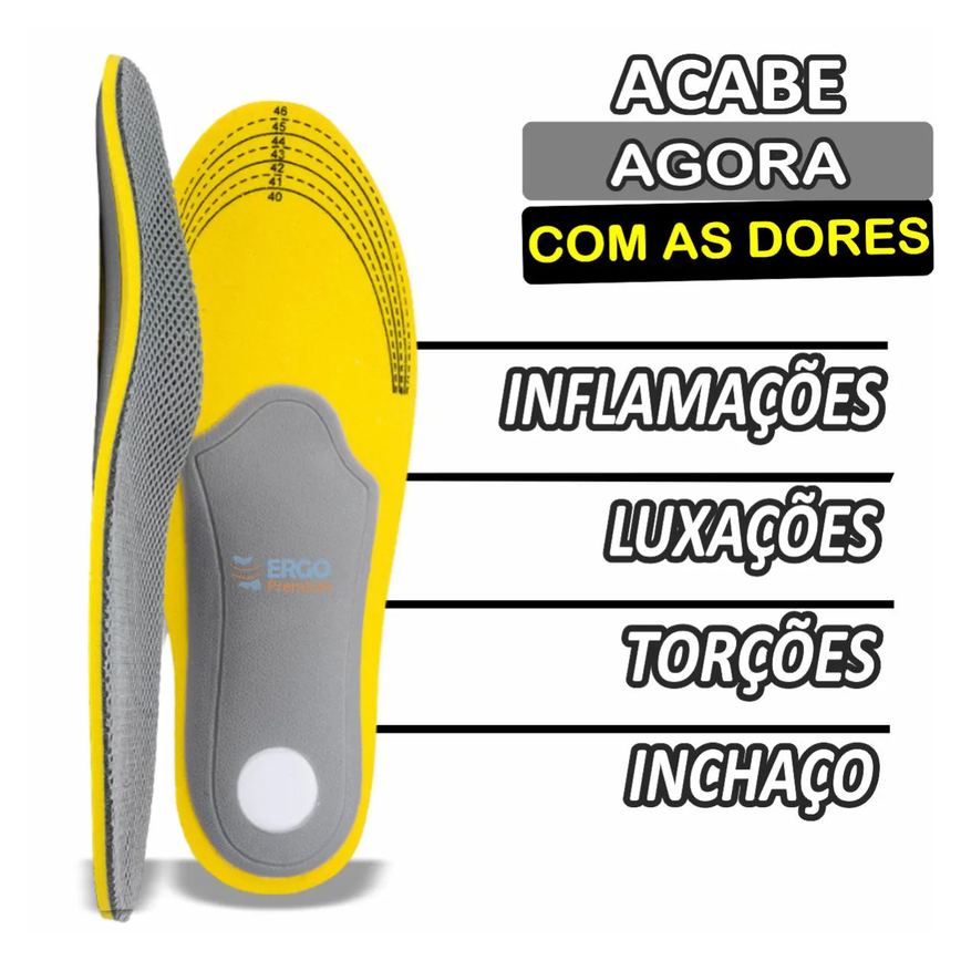 Palmilha Ortopédica Tratamento Pé Chato Fascite Plantar Esporão Original 1par 41a46