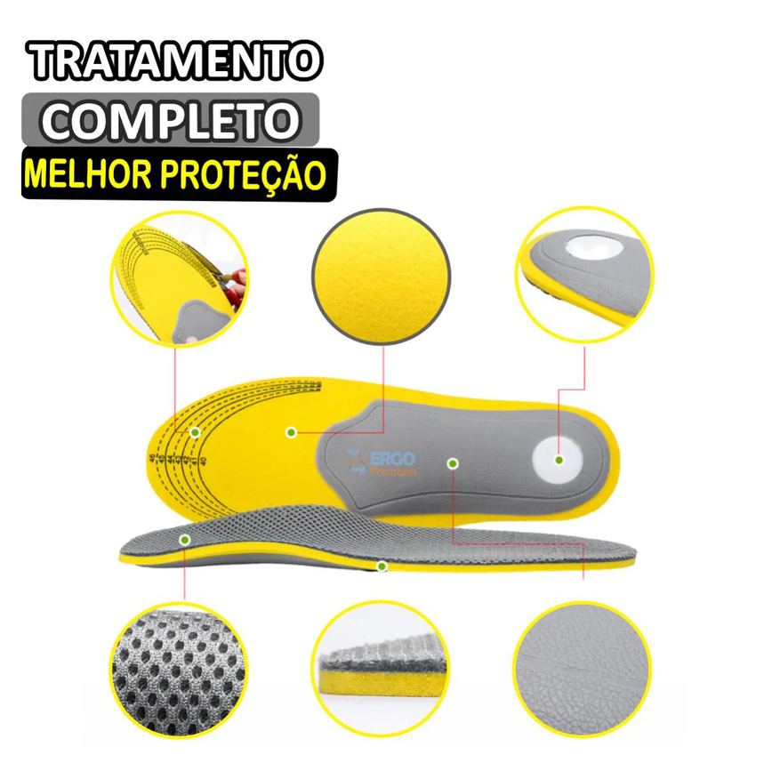 Palmilha Ortopédica Tratamento Pé Chato Fascite Plantar Esporão Original 1par 41a46