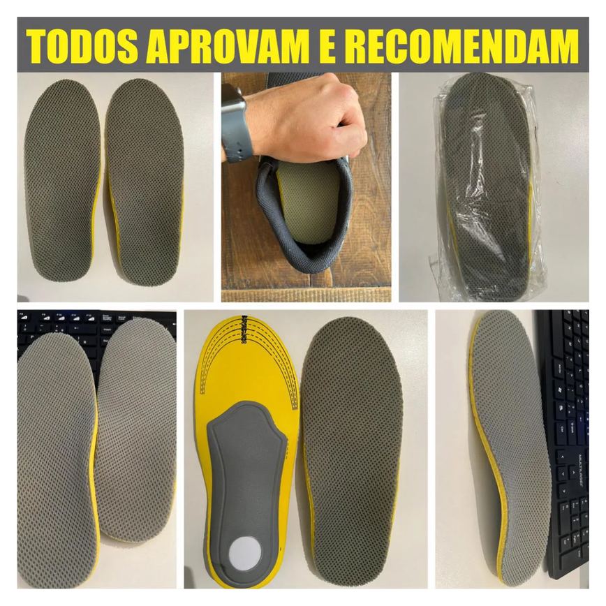 Palmilha Ortopédica Tratamento Pé Chato Fascite Plantar Esporão Original 1par 41a46