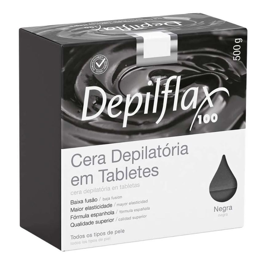 Cera Quente Depilatória Depilflax Negra 500g