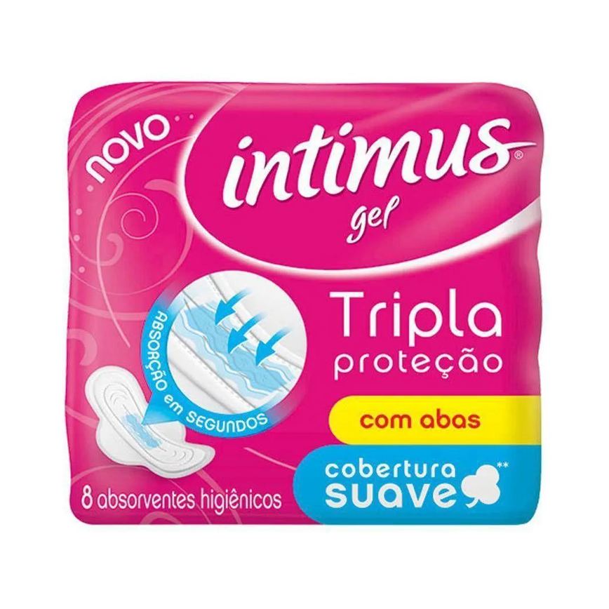 Absorvente Intimus Gel com Abas 8 unidades