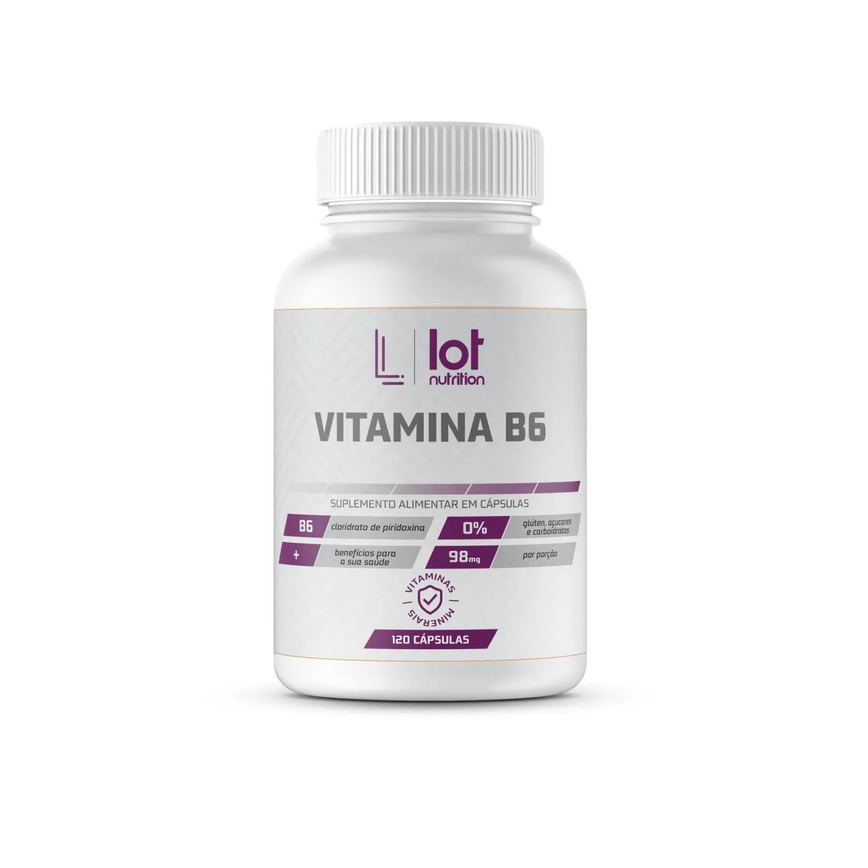 Vitamina B6 Piridoxina 120 cápsulas Lot Nutrition