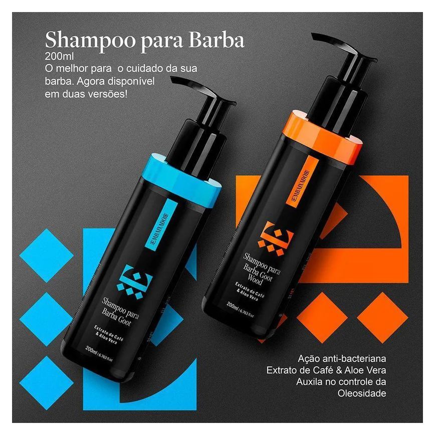 Kit Óleo para Barba Goot Wood + Shampoo Barba Goot Embaixador 200ml