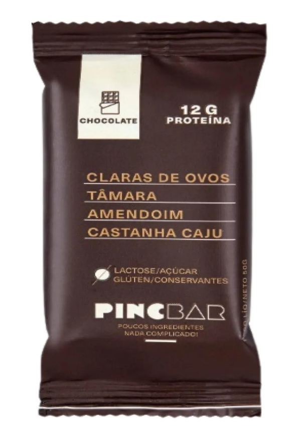 Kit Barra de Proteína Pincbar Chocolate Sem Açúcar 50g 6 unidades