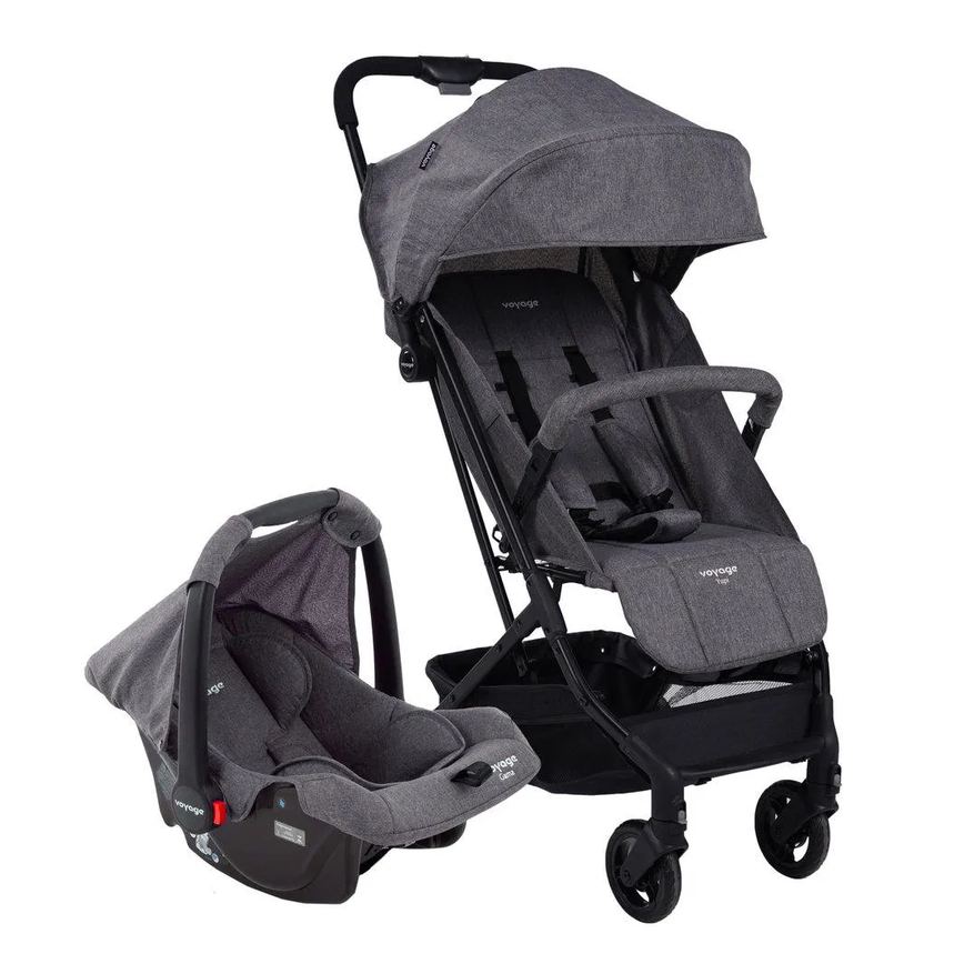 Carrinho de Bebê Yupi Voyage Cinza Mescla