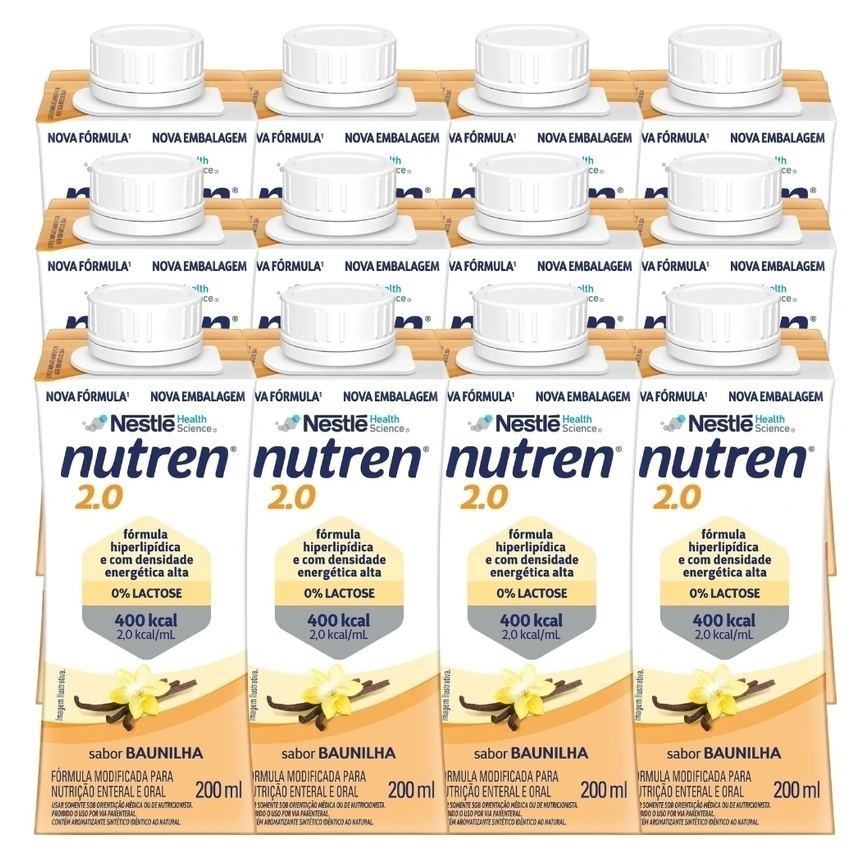 Nutrição Enteral E Oral Nutren 2.0 Baunilha 200Ml 12 Unidades