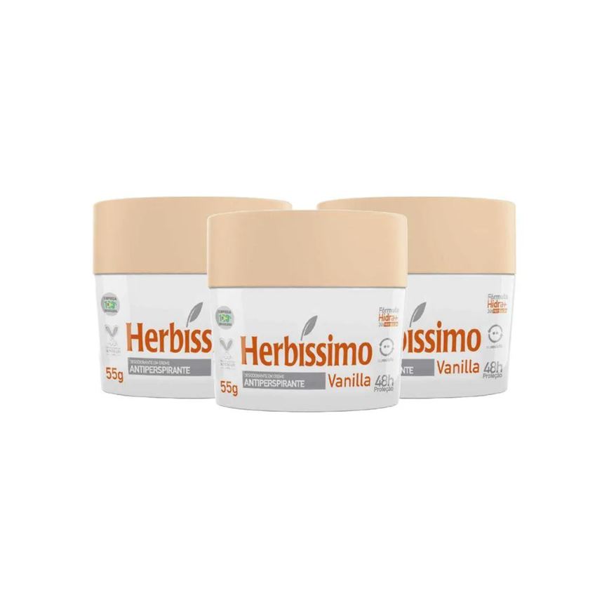 Kit Desodorante Cremoso Herbissimo Vanilla 55gr (3 Unidades)