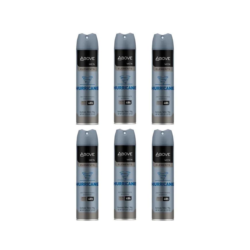 Desodorante Aero Above 150ml Masc Anti Hurricane - Kit 6un
