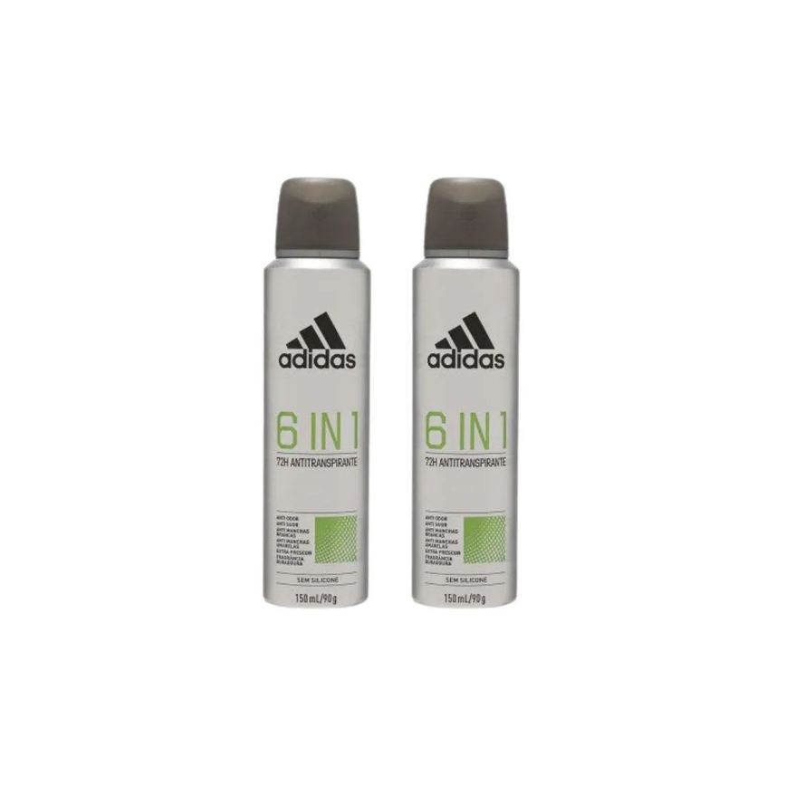 Desodorante Aero Adidas 150ml 6 em 1 Masc - Kit C / 2un