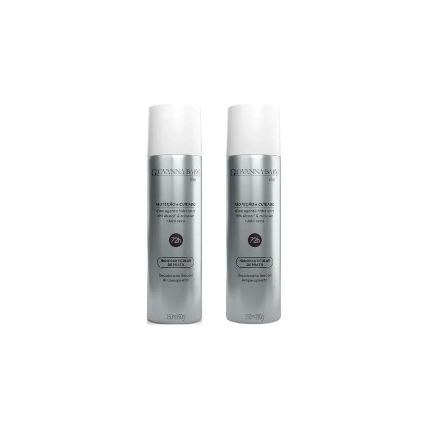 Desodorante Aero Giovanna Baby 150ml Silver - Kit C / 2un