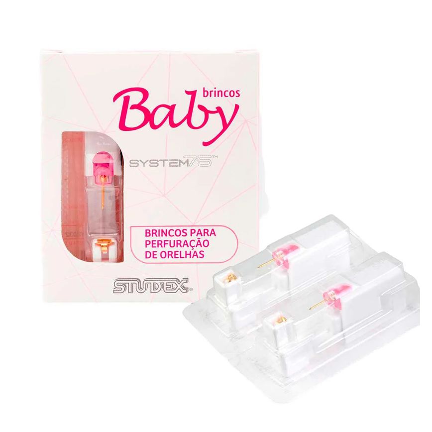 Brinco Infantil Antialérgico Studex Baby Cristal com 1 par
