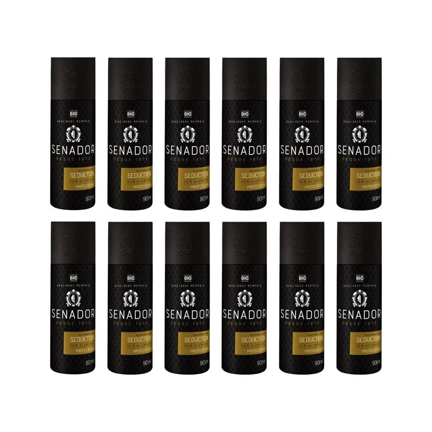 Desodorante Spray Senador Seduction 90ml - Kit C / 12un