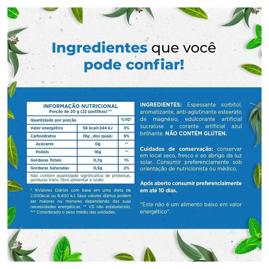Valda Friends Pastilha Sabor Menta Refrescante Contém 10 Sachês de 25g Cada