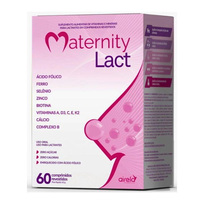 Maternity Lact 60cpr Vitamina A,d3,c,e, K2, Zinco, Biotina para Gravidas e Lactantes