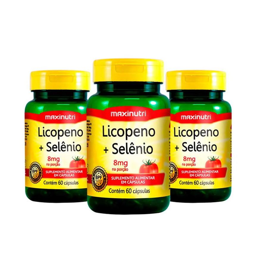 Kit 3 Licopeno + Selênio Anti Ox 500mg 60 Capsulas Maxinutri