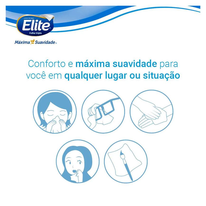 Kit Lenço de Bolso Elite Folha Tripla 10 unidades