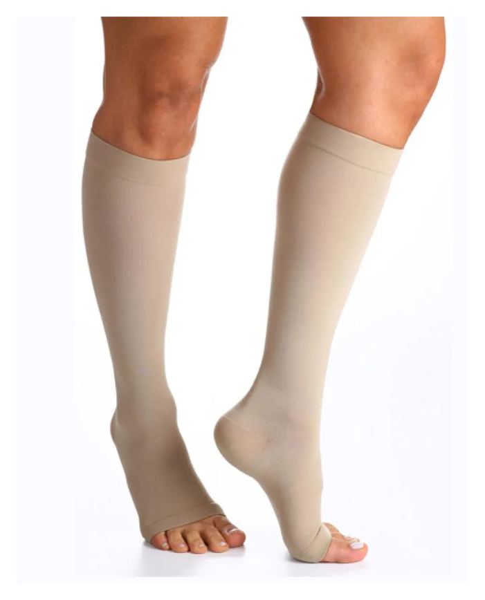 Meia Sigvaris Select Comfort Premium 3/4 862 20-30 Mmhg Ponteira Aberta Xg Natural Escuro Xg3