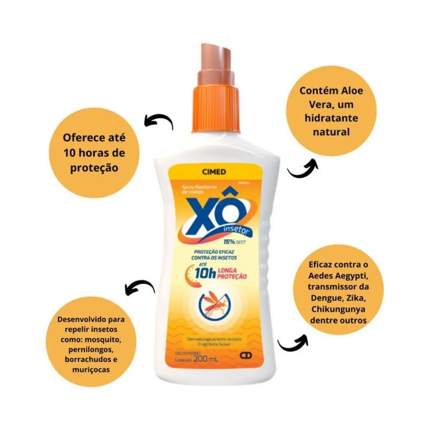 Kit Spray Repelente de Insetos Cimed Xô Inseto com 6 200ml