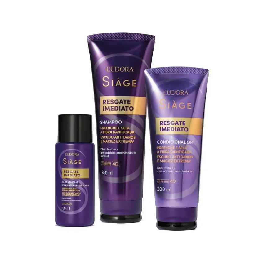 Eudora Kit Siage Resgate Imediato Shamp + Cond +água Lamelar