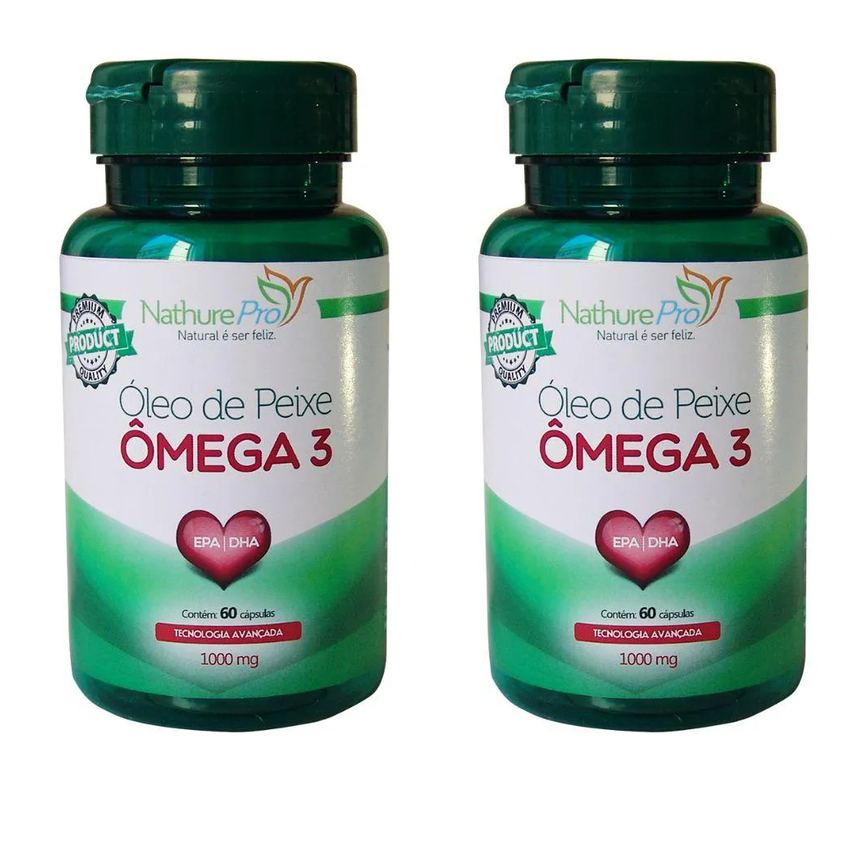Kit 2 Óleo de Peixe Ômega 3 Premium 60 Cápsulas 1000mg