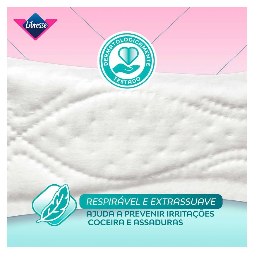 Protetor Diário Libresse Pure Sensitive Longo Sem Fragrância 40 unidades
