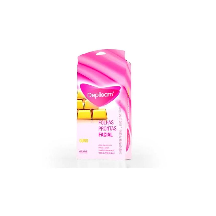 Folhas Prontas para Depilação Facial Depilsam Ouro 20fls