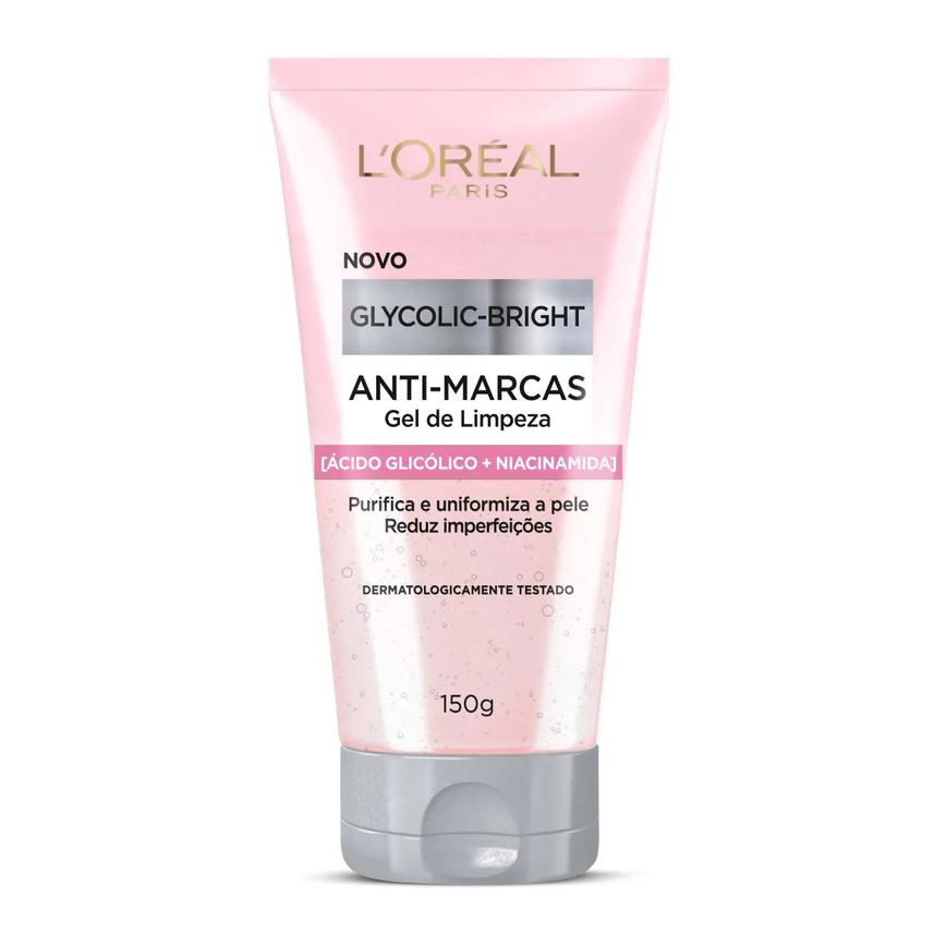 Kit L'Oréal Paris Glycolic-Bright Rotina Completa - Gel Limpeza + Sérum + Gel-Creme Noite