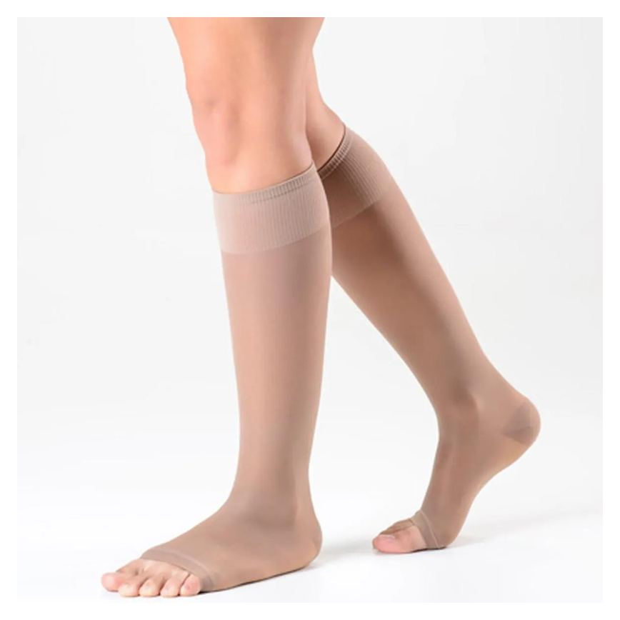 Meia 3/4 Sigvaris Audace 120A 15-20 Mmhg Ponteira Aberta M Natural