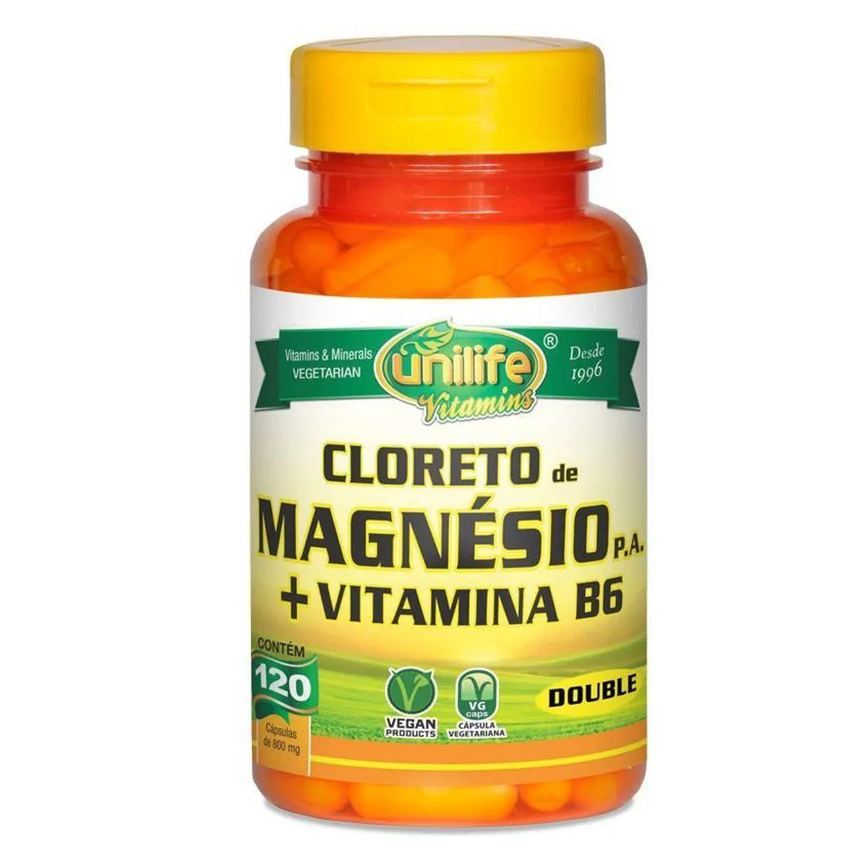 Cloreto de Magnésio P.a. 800mg Unilife 120 cápsulas