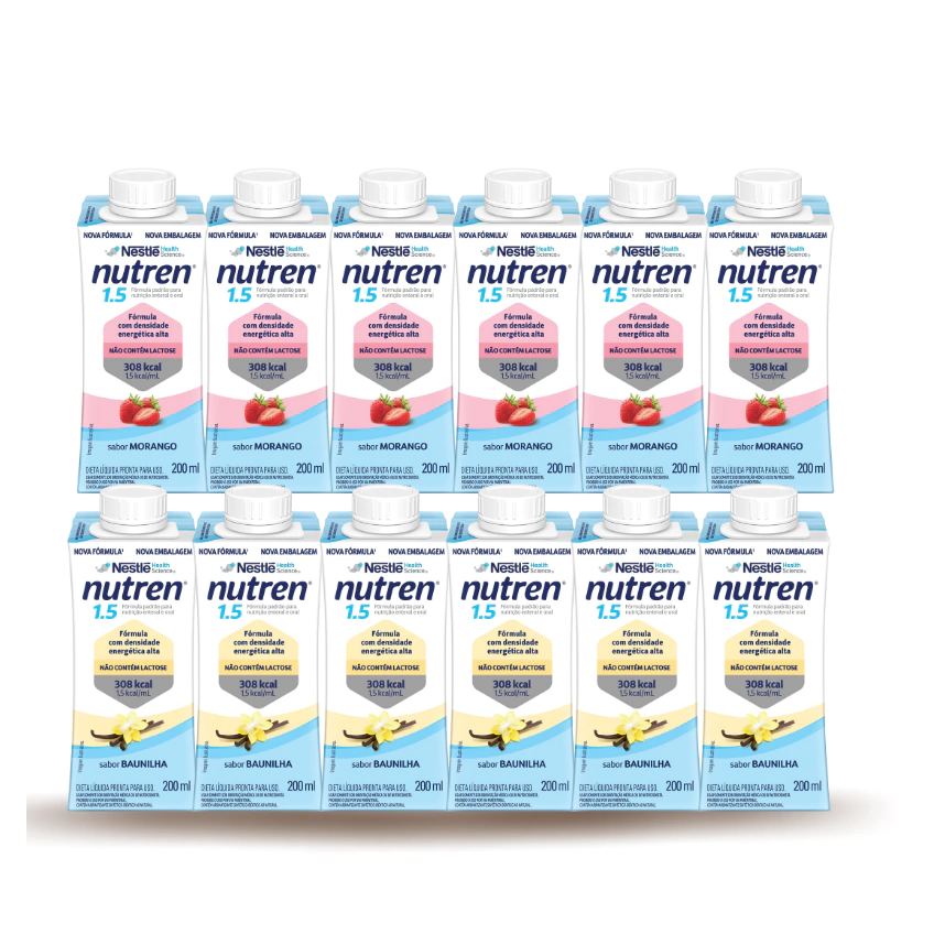 Nutrição Enteral E Oral Nutren 1.5 Morango/Baunilha 200Ml 12 Und
