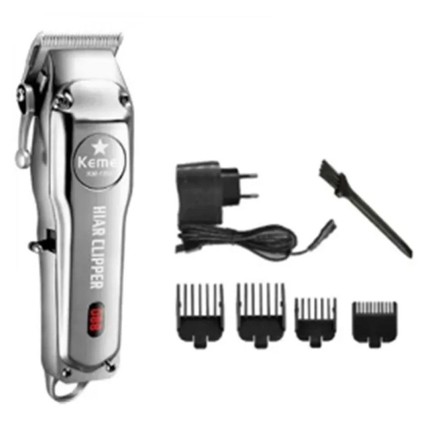 Máquina Corta Cabelo Fino Acabamento Luxo Kemei Barbeiro