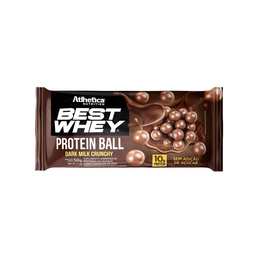 Best Whey Protein Ball Dark Milk Crunchy Atlhetica Nutrition 50g