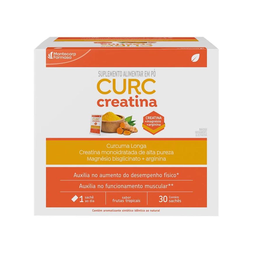 Curc Creatina Sabor Frutas Tropicais Com 30 Saches De 7,3gr Cada Mantecorp Farmasa