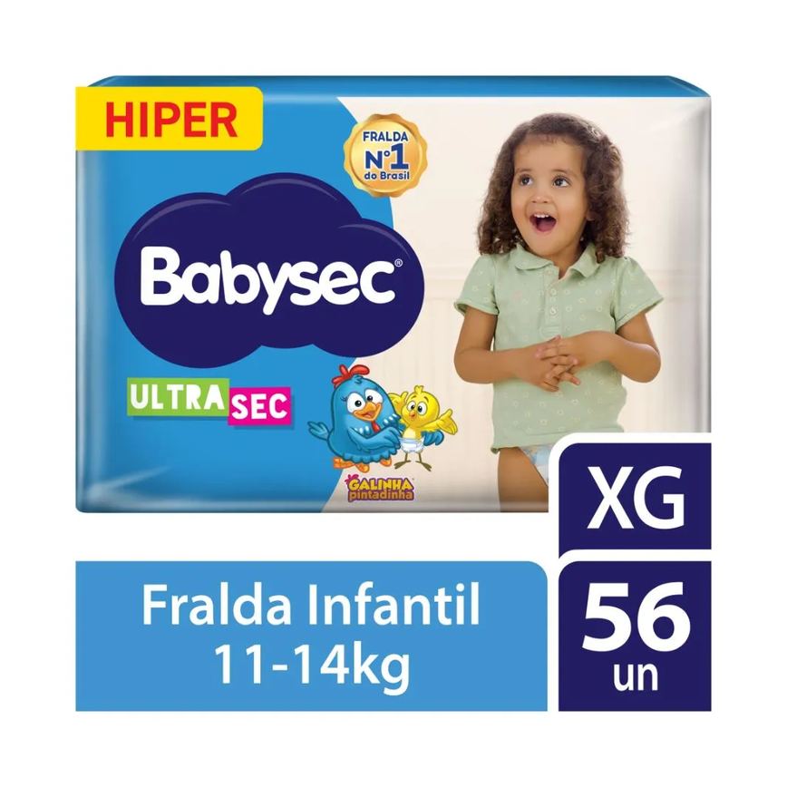 Fralda Babysec Ultrasec Galinha Pintadinha Hiper Xg 56 Unidades