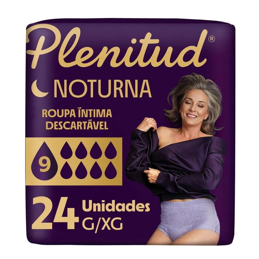 Roupa Íntima Plenitud Noturna Para Incontinência G/xg 24 Unidades