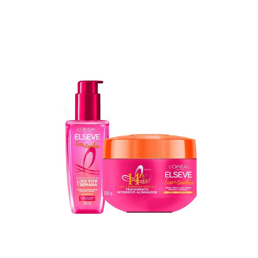 Kit L’Oréal Paris Elseve Liso dos Sonhos Sérum Leave-In 100ml + Creme de Tratamento 300g