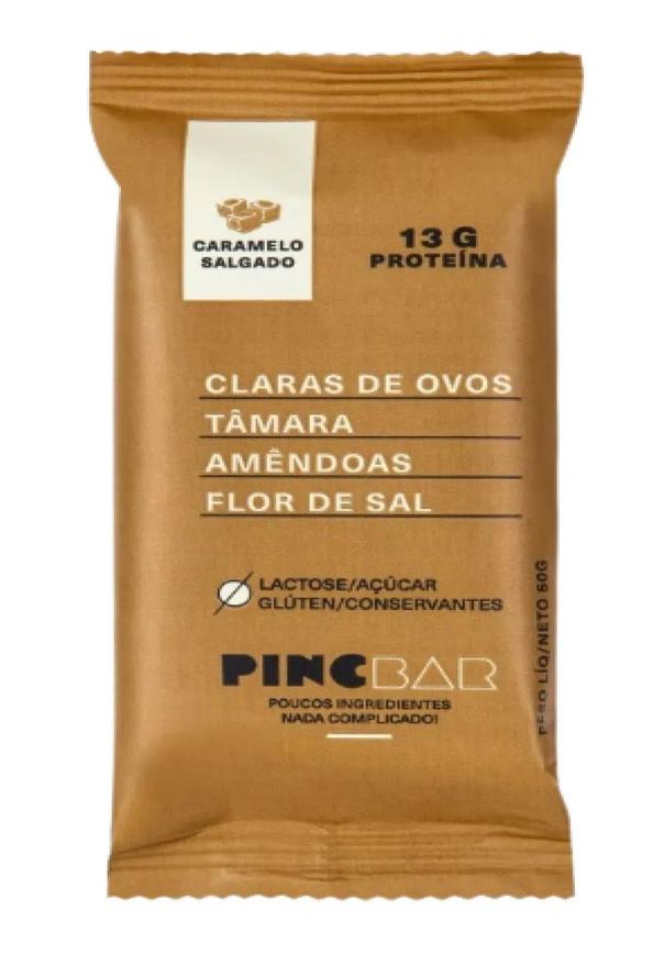 Kit Barra de Proteína Pincbar Caramelo Salgado Sem Açúcar 50g 6 unidades