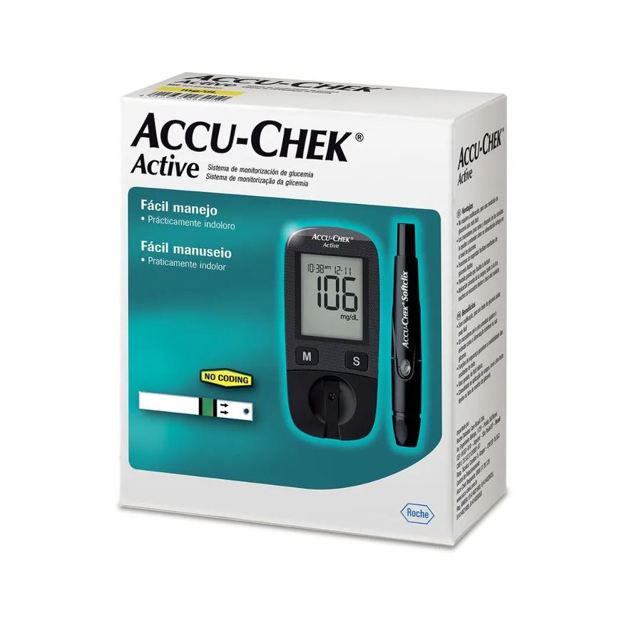Kit Monitor De Glicemia Accu-chek Active Com 10 Tiras
