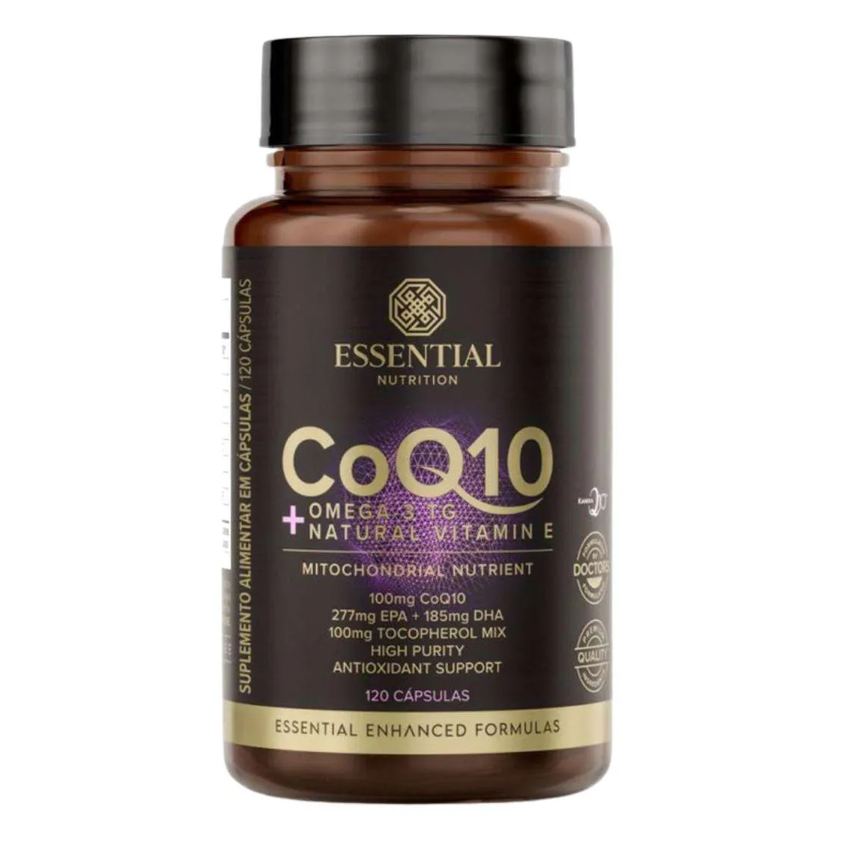 Coq10 + Omega 3tg + Natural Vitamin e Pote 120 cápsulas Essential