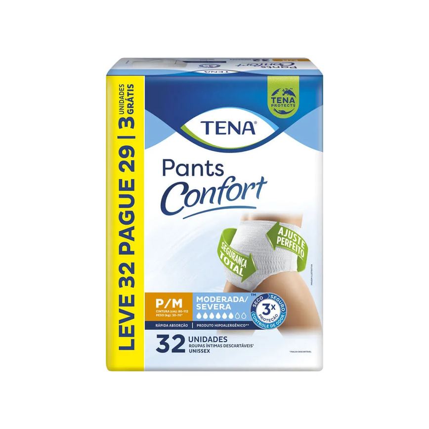 Roupa Intima Tena Pants Confort Tamanho P/m 32