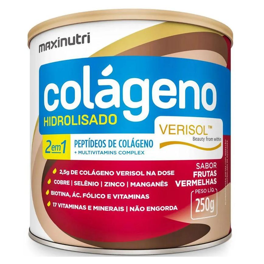 Colágeno Hidrolisado 2 em 1 Verisol – 250G – Frutas Vermelhas – Maxinutri