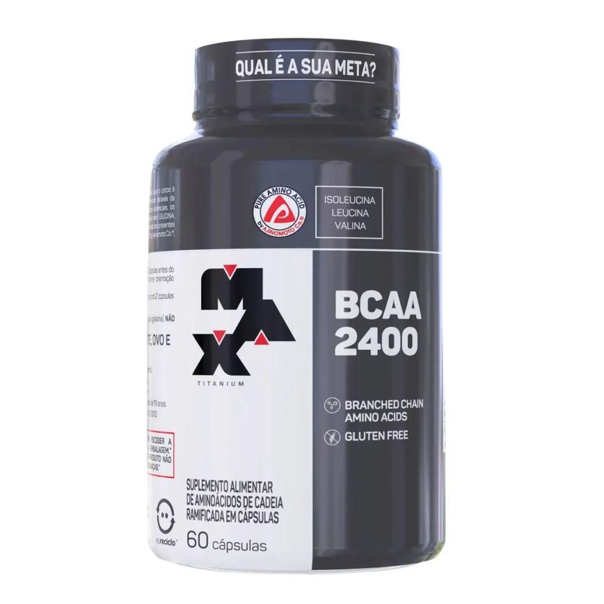 Bcaa 60 Caps Suplemento Alimentar Fórmula Natural Max Titanium