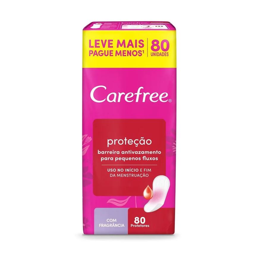 Protetor Diário Carefree Proteção Com Fragrância E Leve 80 Pague 60 Unidades