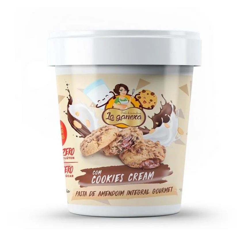 Pasta de Amendoim Integral Gourmet (1,05kg) – Sabor: com Cookies Cream