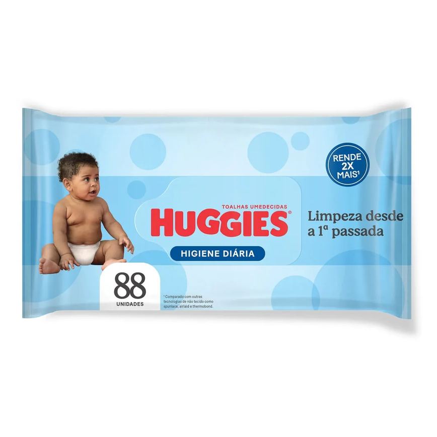 Toalha Umedecida Huggies Higiene Diária 88 Unidades