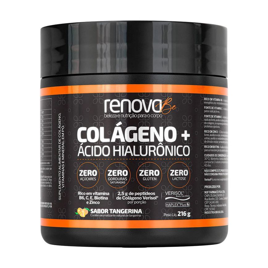 Colágeno + Ácido Hialurônico Renova Be Sabor Tangerina 216g