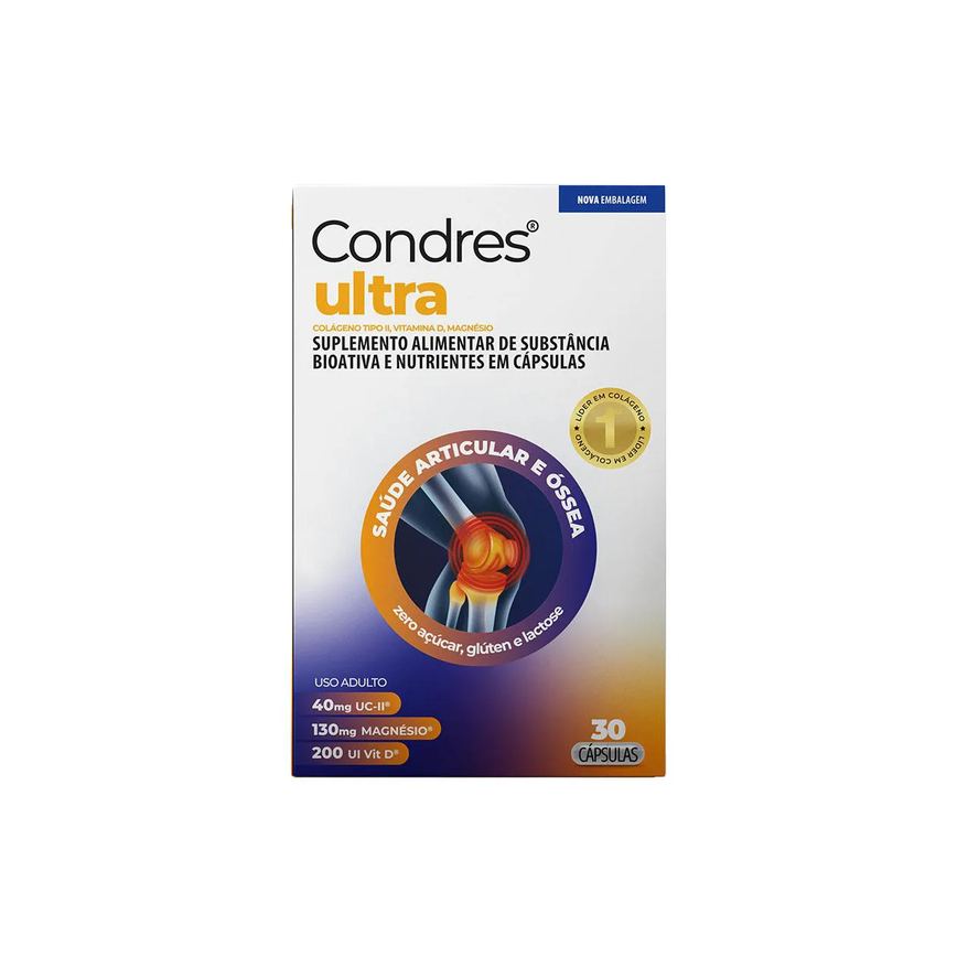 Colágeno Tipo II Não Hidrolisado Condres Ultra +Magnésio e Vitamina D 30 cápsulas