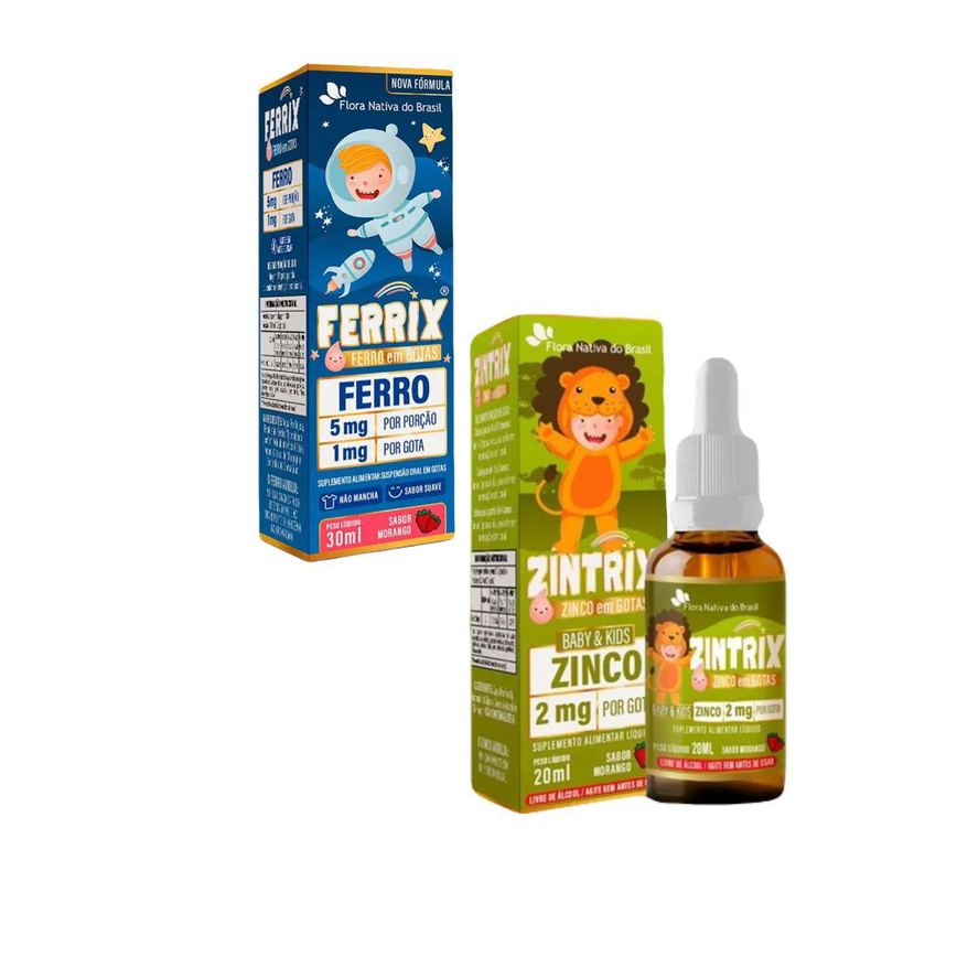Ferrix Ferro + Zintrix Zinco – Kids – Flora Nativa