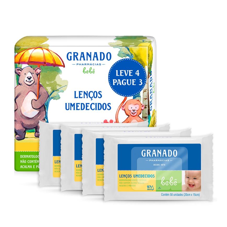 Lenços Umedecidos Granado Bebê Tradicional 200 Unidades Leve 4 Pague 3